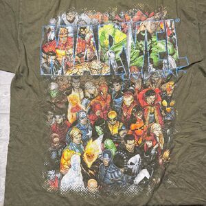 Marvel Men's Green and Khaki T-shirt